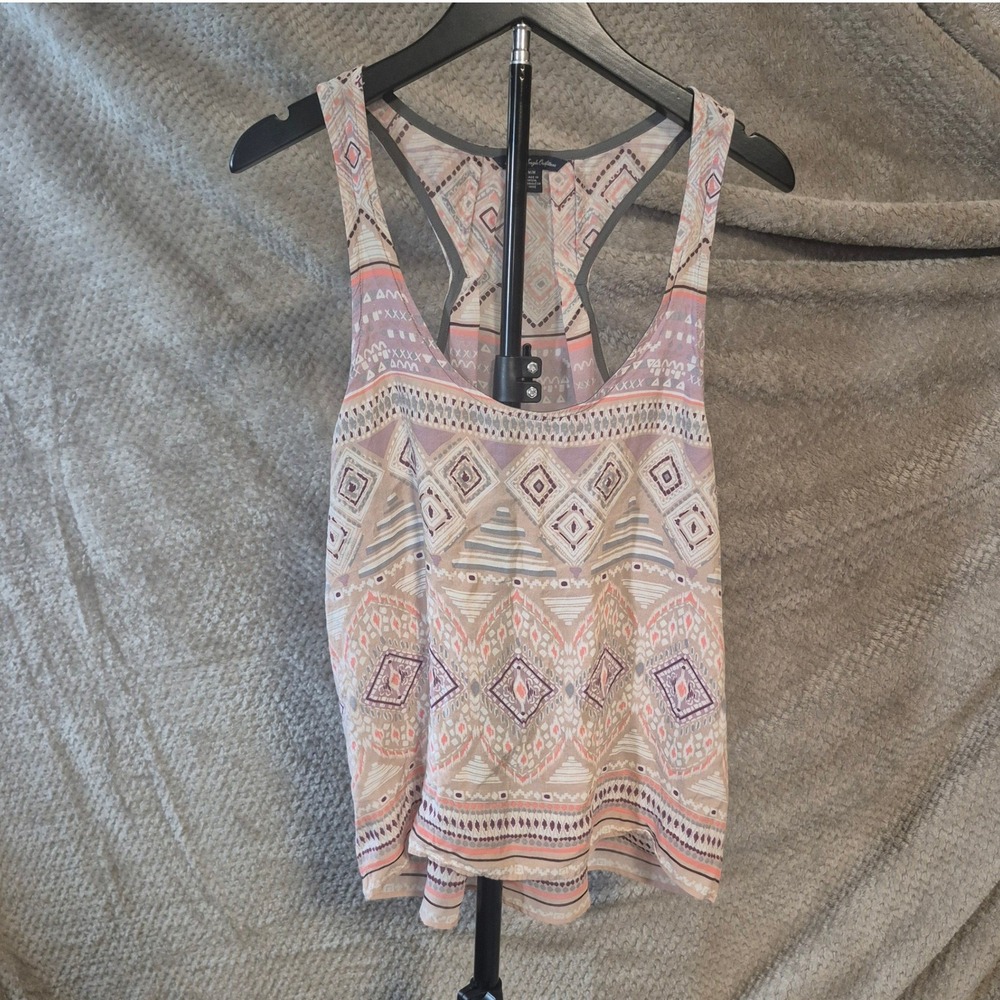 American Eagle Outfitters Womens Geometric Tribal Racerback Tank Top Pink M